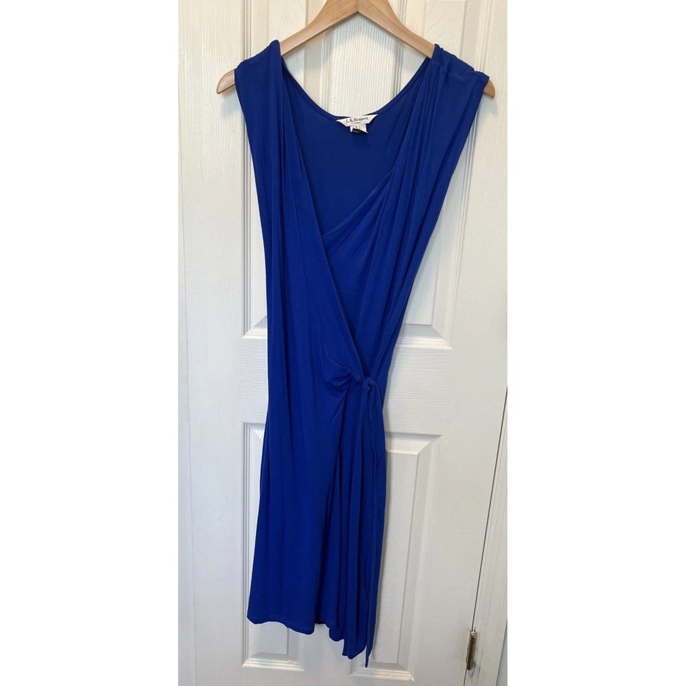L.K. Bennett London Royal Blue Wrap Midi Dress Sleeveless US 6 UK 10